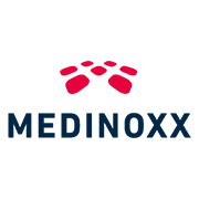 Medinoxx Logo in Rot und Blau – modern, klar und markentypisch.