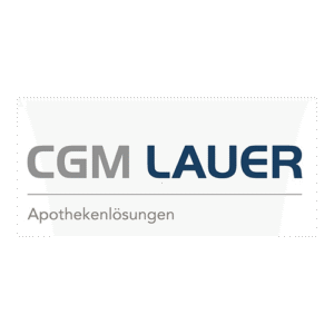 Logo von CGM LAUER, Anbieter digitaler Apothekenlösungen.
